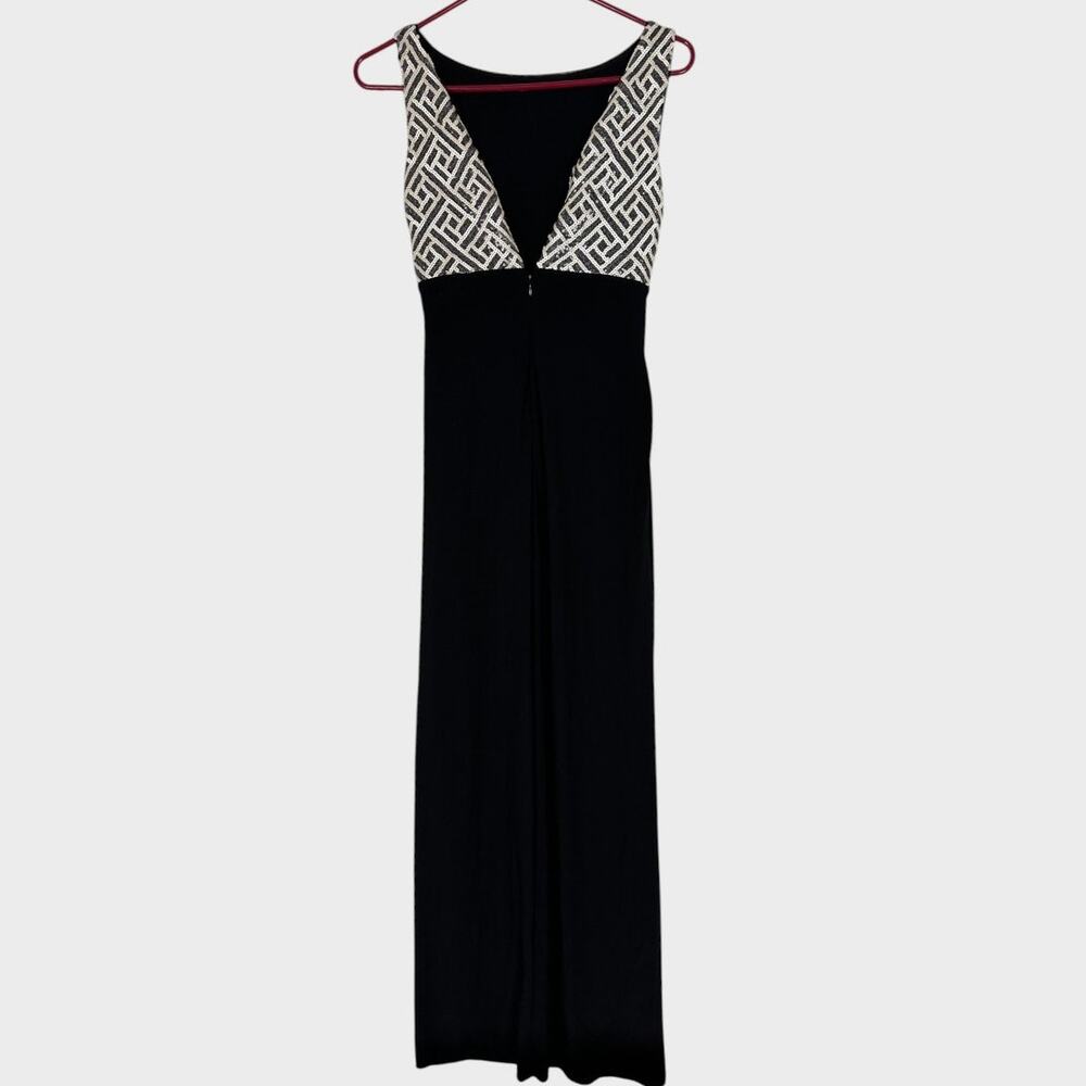 Lauren Ralph Lauren Size 2 Elegant Long Sequin Upper Slit Leg Maxi Dress - Picture 11 of 14